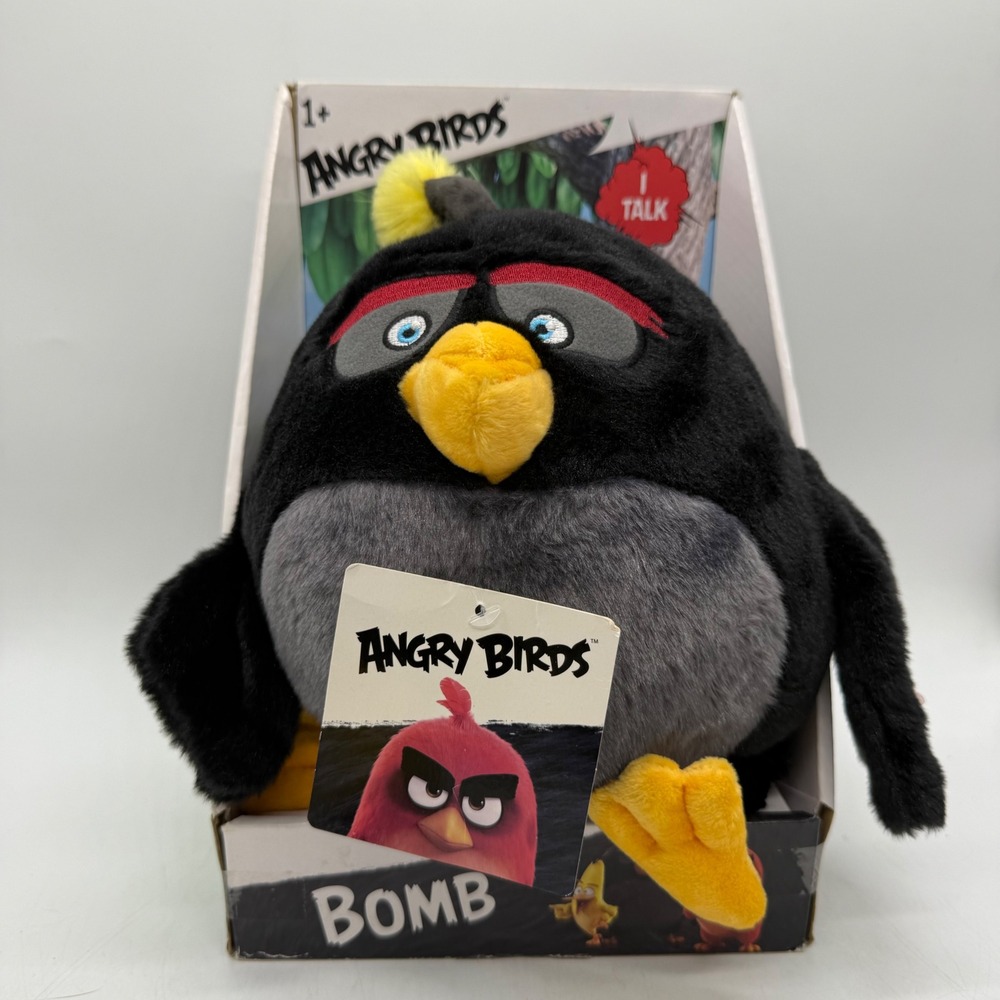Commonwealth Angry Birds Movie Bomb Plush Black Talking Rare New